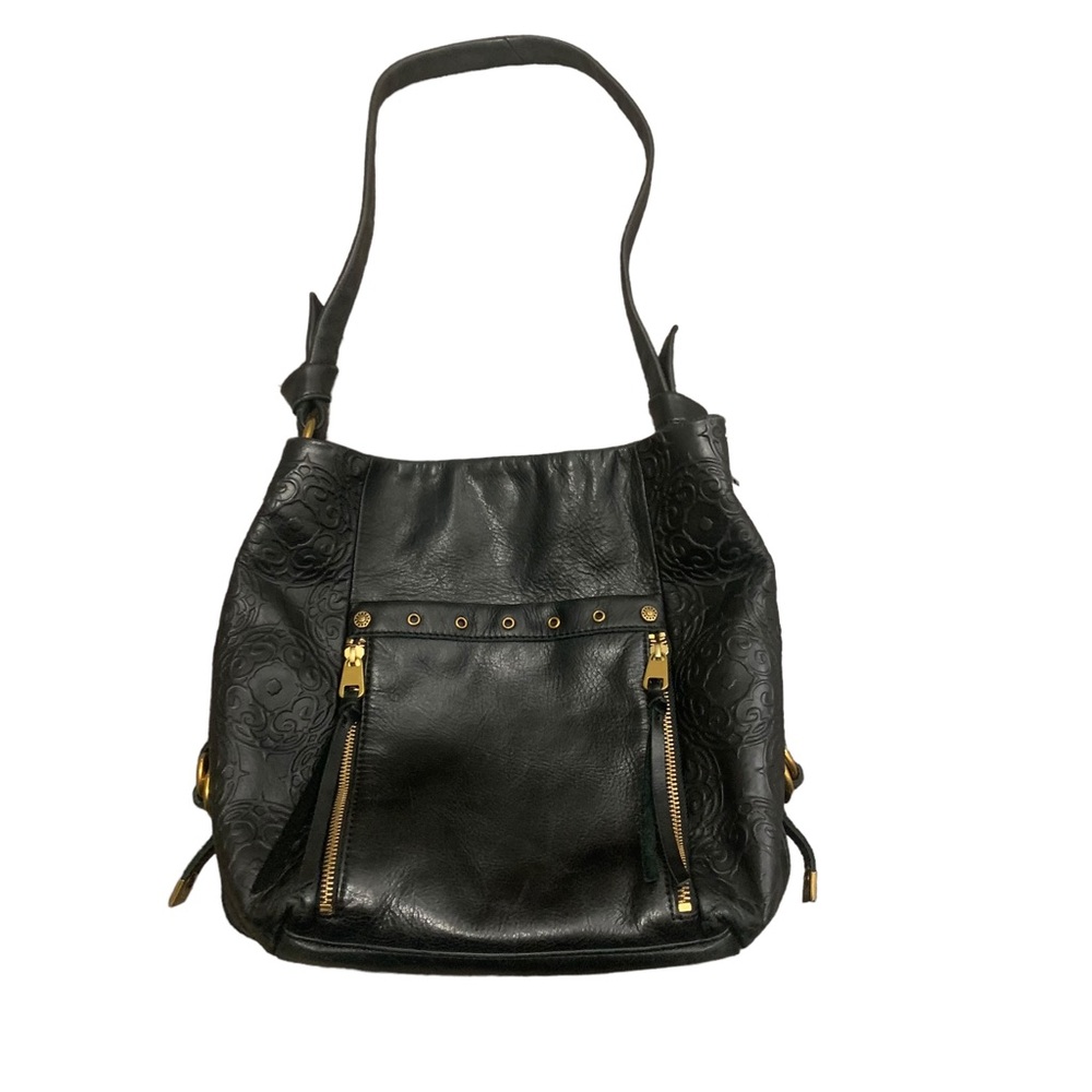 The Sak Black Shoulder Bag with Gold Accents